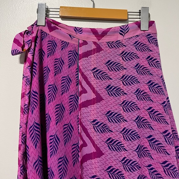 Orient Emporium Women’s Boho Floral Wrap Skirt - Pink & Teal - Size Medium - Picture 13 of 14